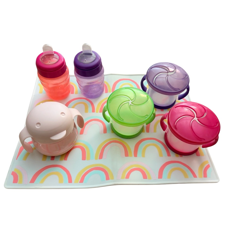 Philips Avent Sippy Cup Munchkin Snack Catcher Baby Toddler Placemat 7 Piece Set